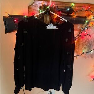 Elegant Black Heart-Accent Sweater